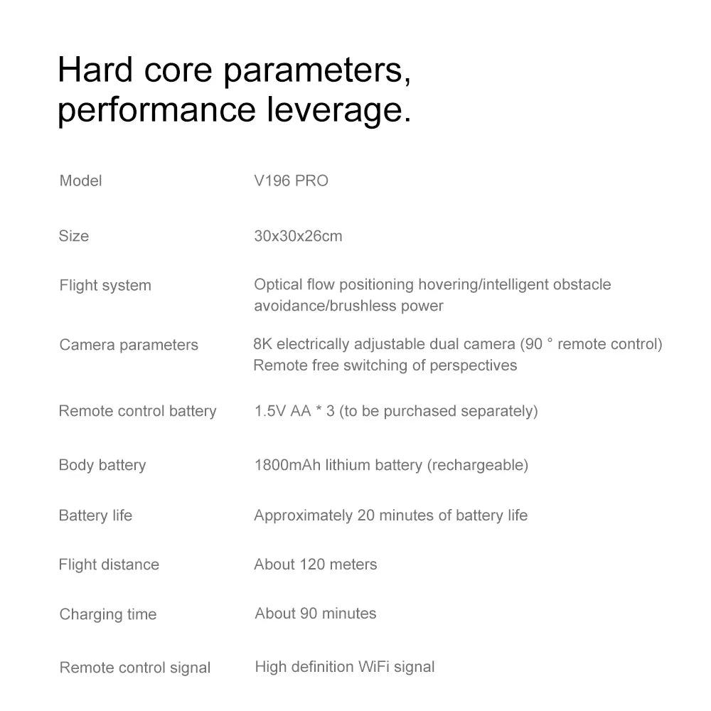 2025 V196 Automatic Obstacle Avoidance Drone 8K HD Camera Aerial Photography WIFI Optical Localization Brushless Drone Gift toys