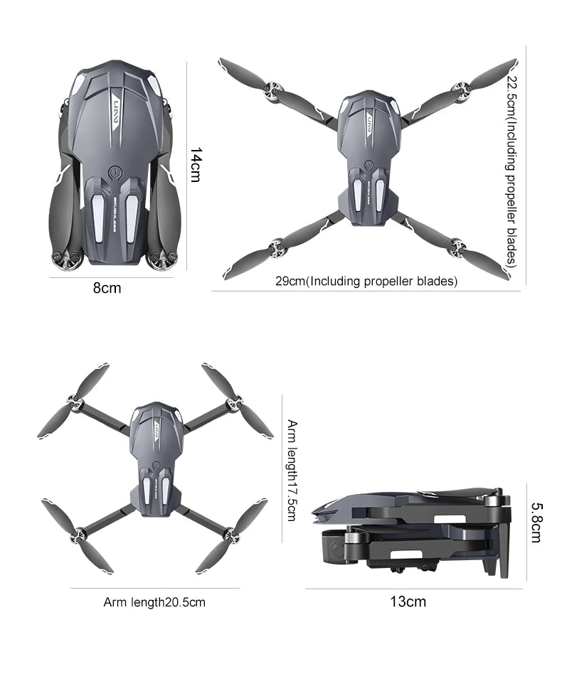 Xiaomi D11 Drone 8K Aerial HD Gradient Flowing Light Dual-Camera Omnidirectional Obstacle Avoidance Brushless Motor GPS UAV