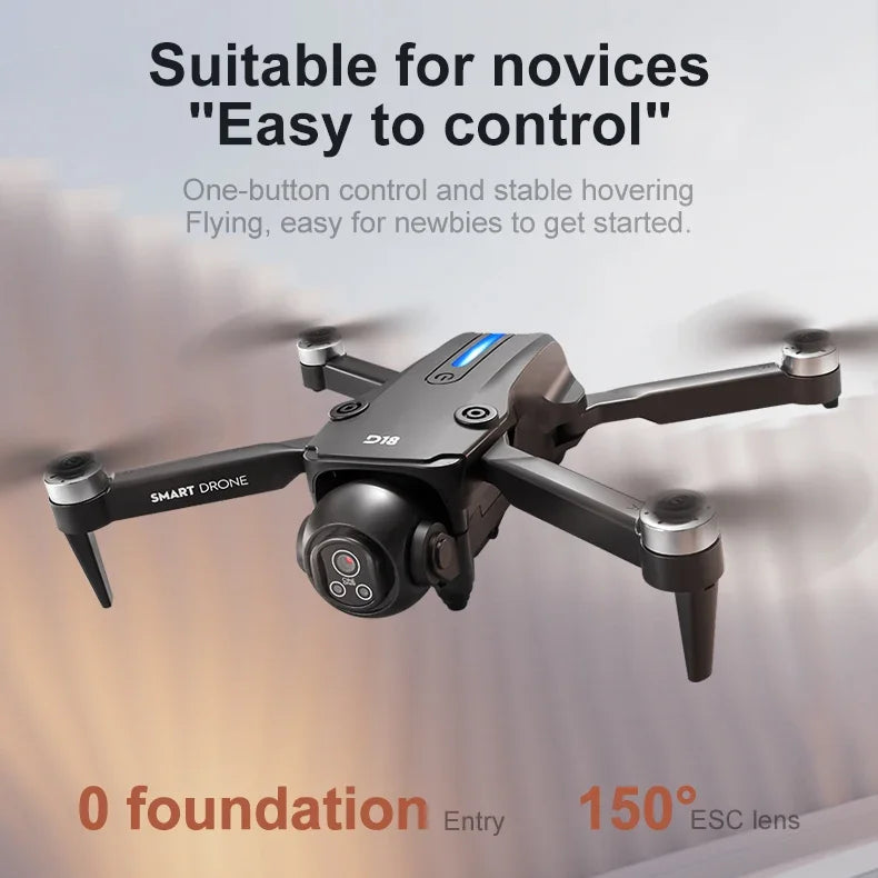 2025 New D18 Drone 8K Aerial HD Dual Camera Photography Intelligent Obstacle Avoidance Brushless Power Foldable Quadcopter Toys