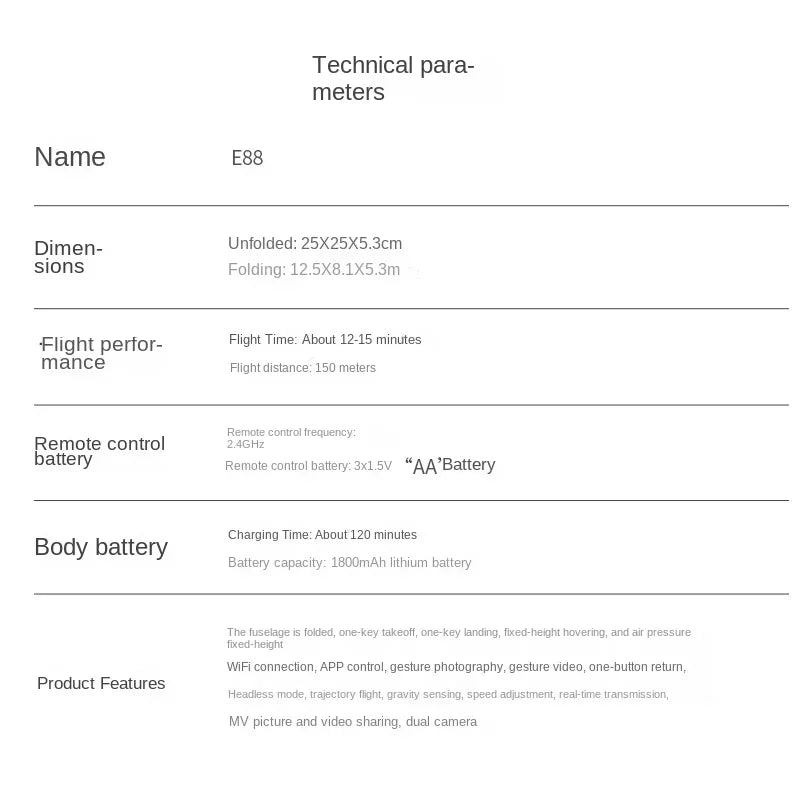 Drone E88 Pro Drone Aerial Photography High Definition 4k Dual Camera Quad Axis Remote Control Aircraft Children's Toys