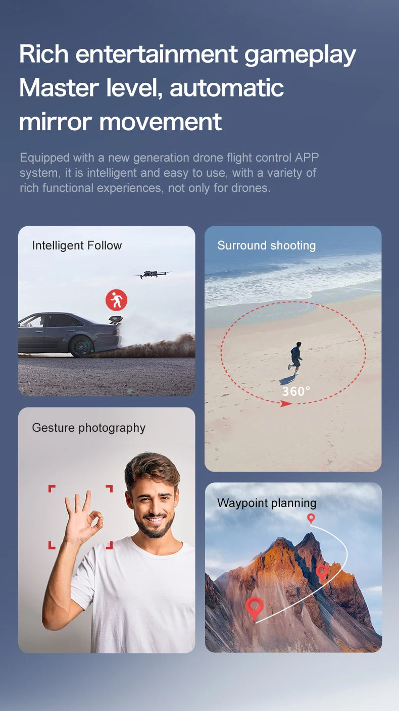 Drone Professional 3-axis Gimbal Stabilizer Camera with 5G WiFi GPS And 8K RC Equipped Screen Shared Multiple Displays on MP