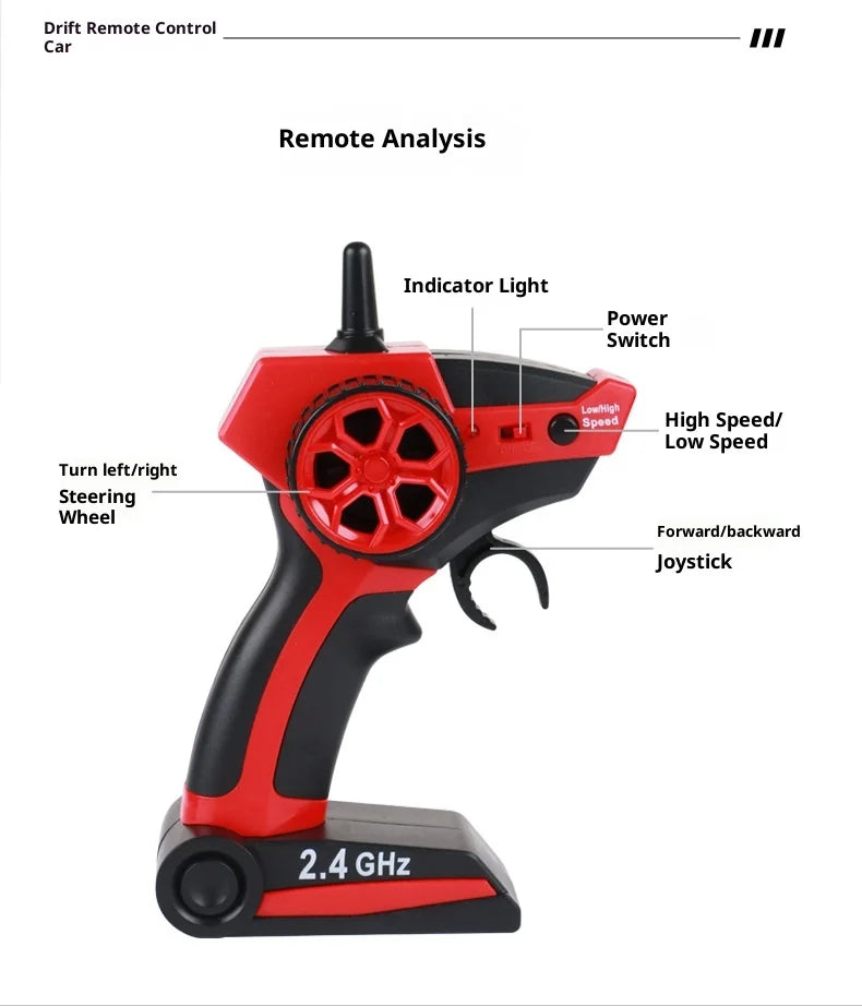 High-Speed RC Car: Remote-Controlled Drifting Vehicle with Four-Wheel Drive, Fast-Diving Electric Toy Car Model,Ideal for Racing