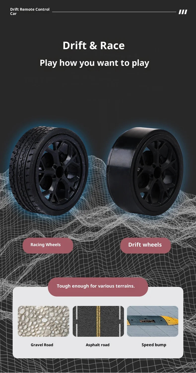 High-Speed RC Car: Remote-Controlled Drifting Vehicle with Four-Wheel Drive, Fast-Diving Electric Toy Car Model,Ideal for Racing