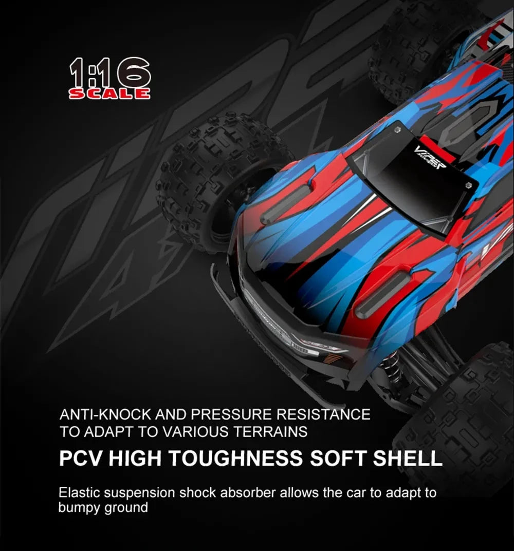 50KM/H RC Car With LED Lights 2.4G Radio Remote Control Cars Buggy Off-Road Control Trucks Boys Toy for Children VS WLtoy 144001