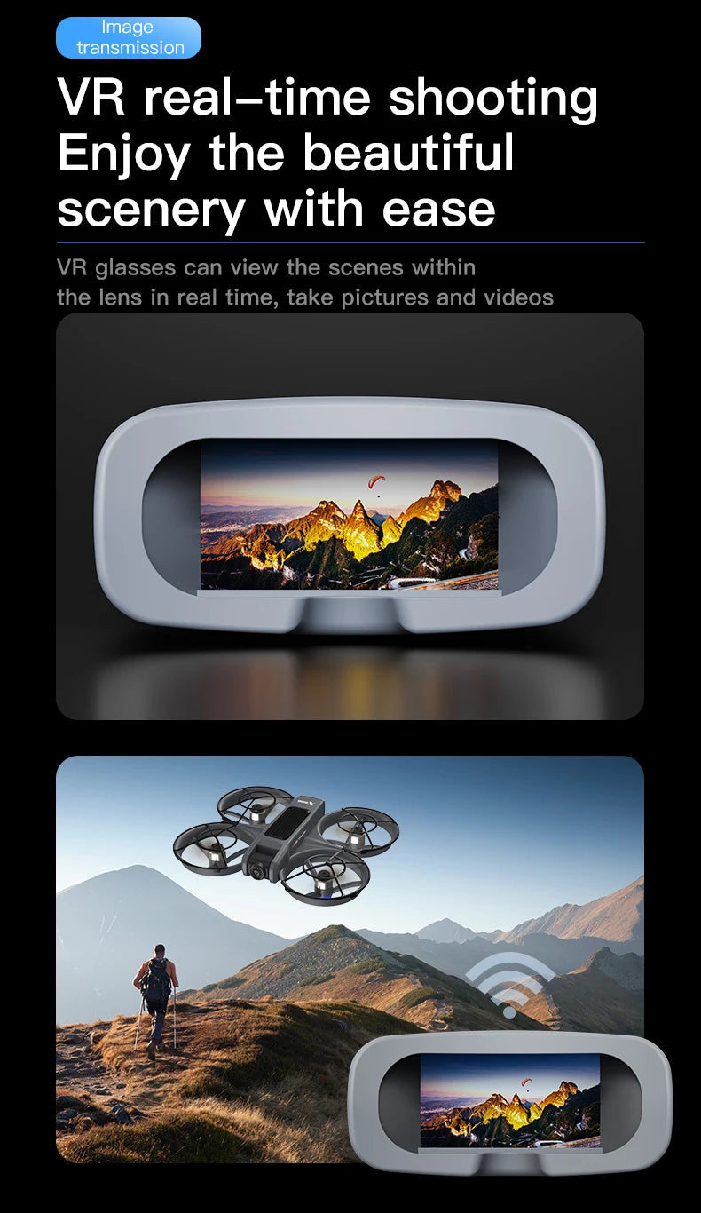 NEW X226 Drone VR Remote Control Brushless Dual Image Transmission HD Aerial Optical Flow Hover Obastacle Avoidance UAV Boys Toy