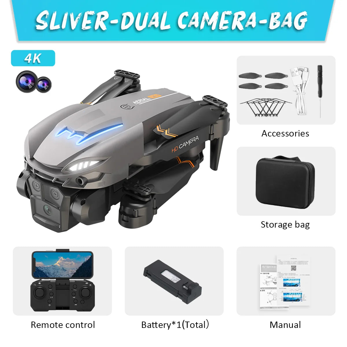 New A16 MAX 4K Drone With Camera 360° Obstacle Avoidance Drone GPS Smart Flying Drone Brushless motor tracking HD shooting drone