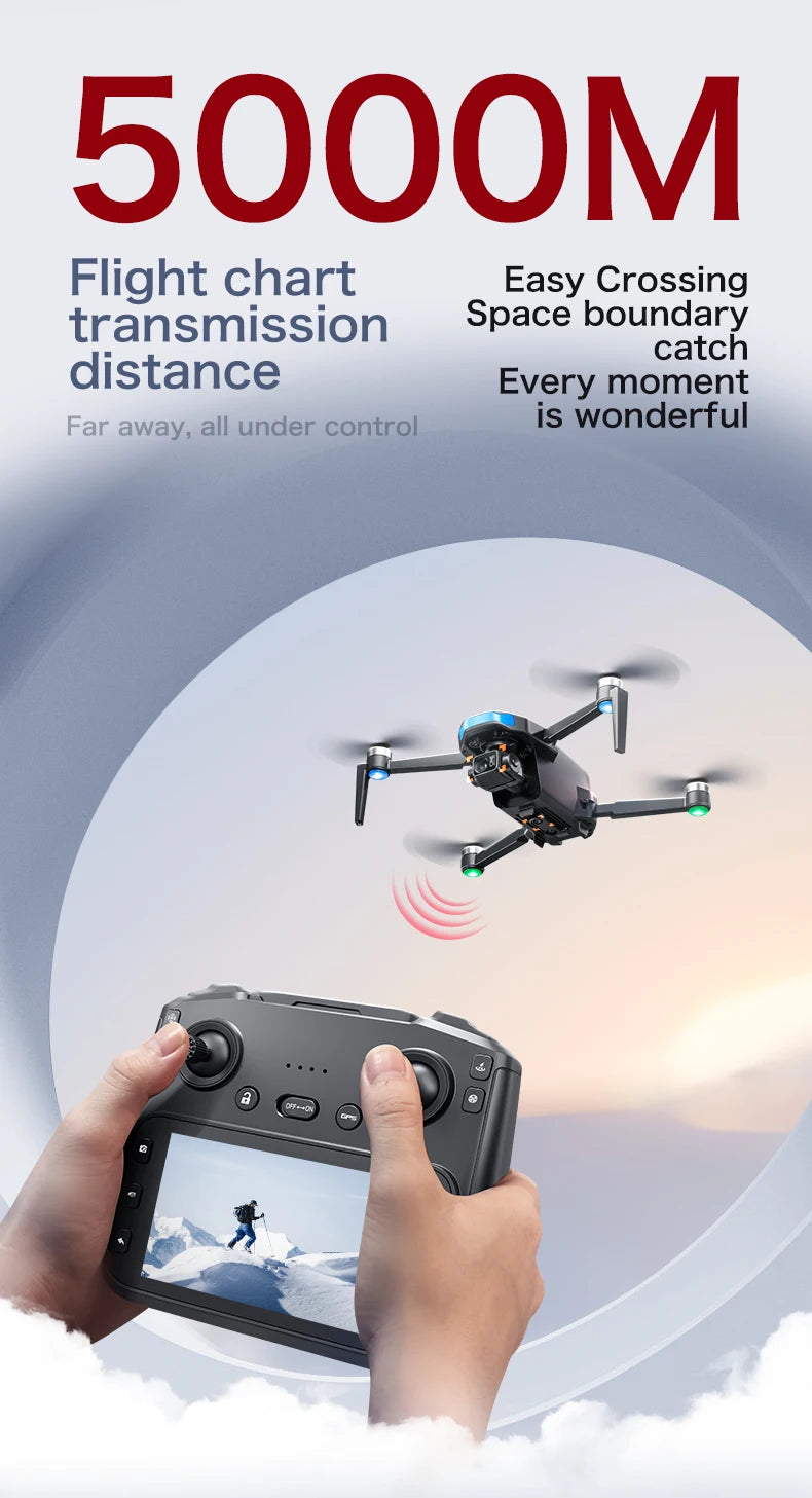 Drone Professional 3-axis Gimbal Stabilizer Camera with 5G WiFi GPS And 8K RC Equipped Screen Shared Multiple Displays on MP
