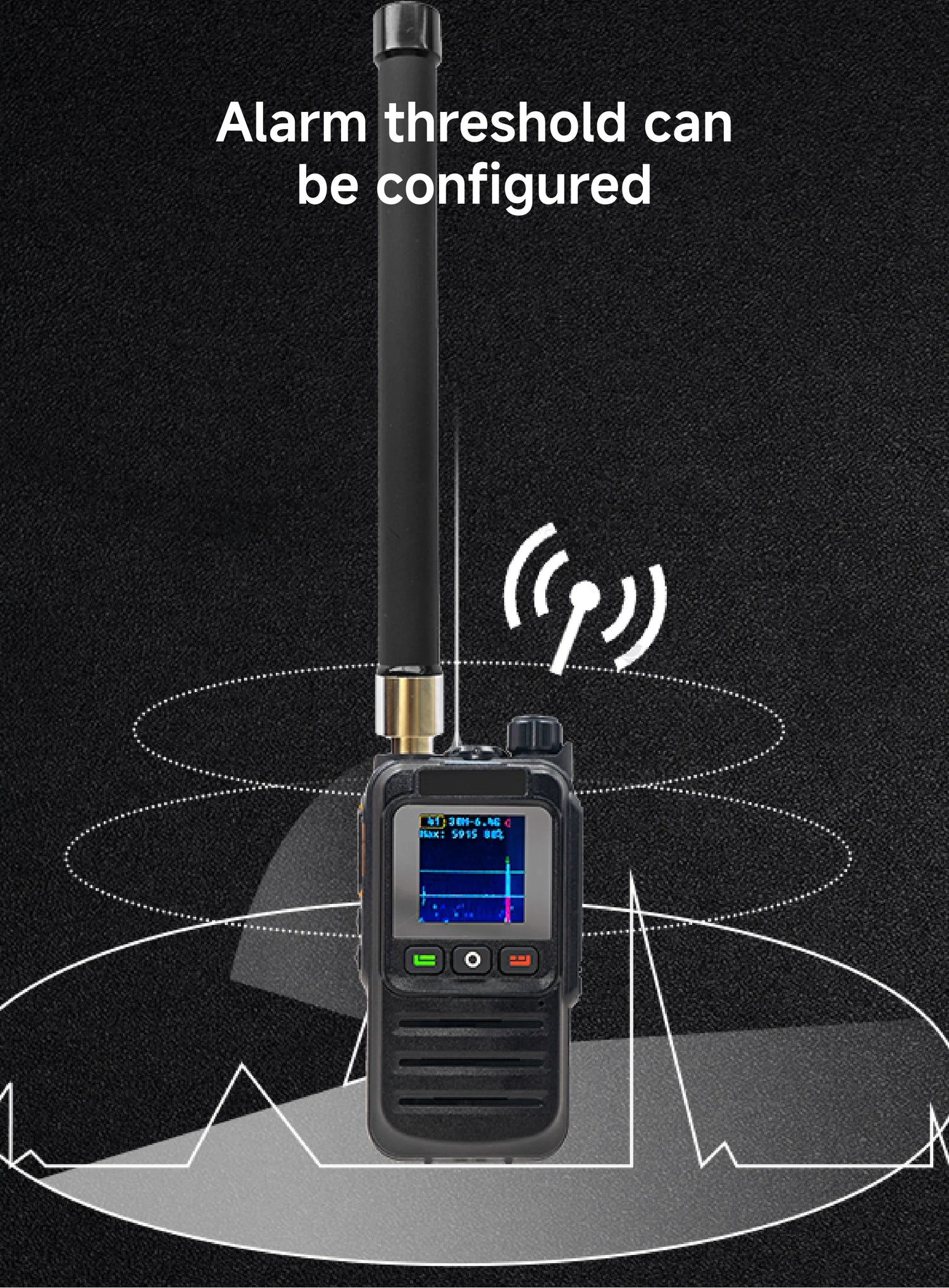 Drone Detector Anti Drone Detection 3 Language 30MHz-6.4GHz Ultra Wide Range Built-in 6000mah Battery for UAV Accurate Detection
