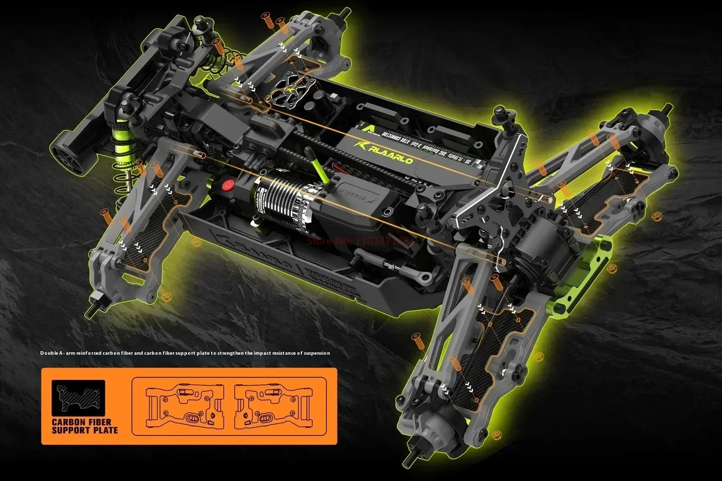 Ralaro All-around Terminator RC Remote-controlled Car with Four-wheel Drive for Racing