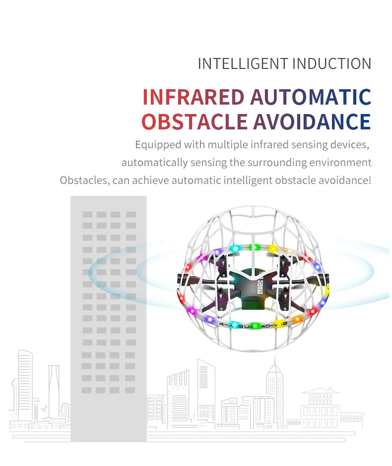 4DRC V49 Drone for Soccer Competition WiFi Fpv Obstacle Avoidance Helicopter Fixed Height RC Flying Ball Toys Starter Gifts