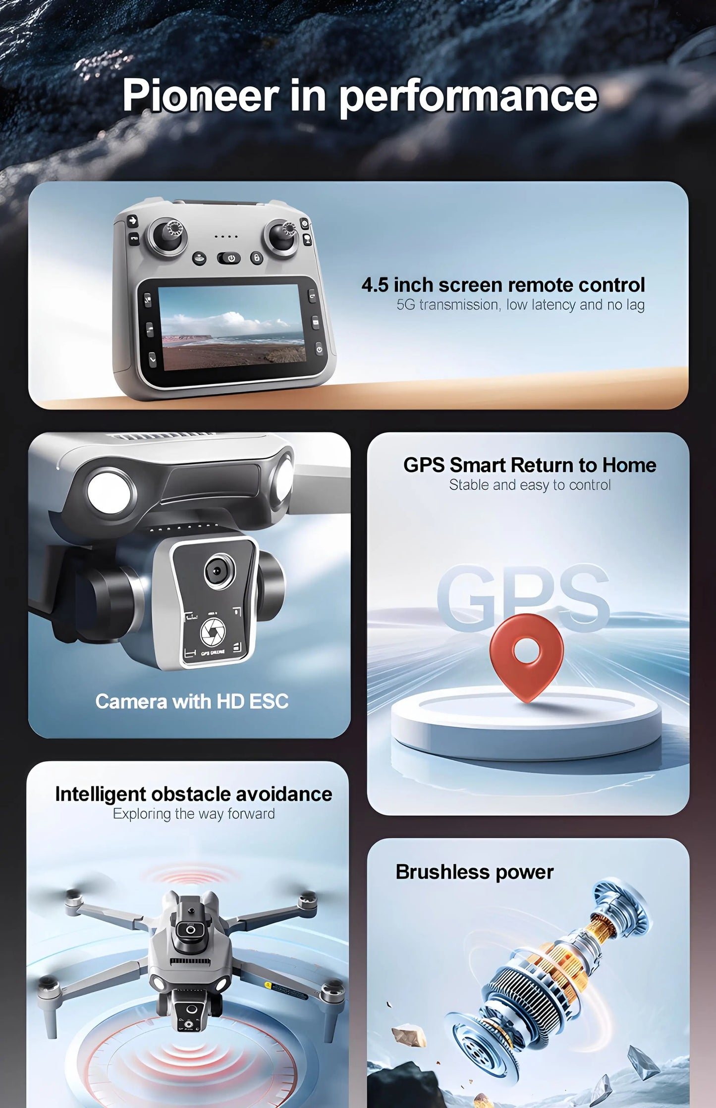 The 2025 new model K19 drone is equipped with a built-in screen GPS for professional drone high-definition aerial photography