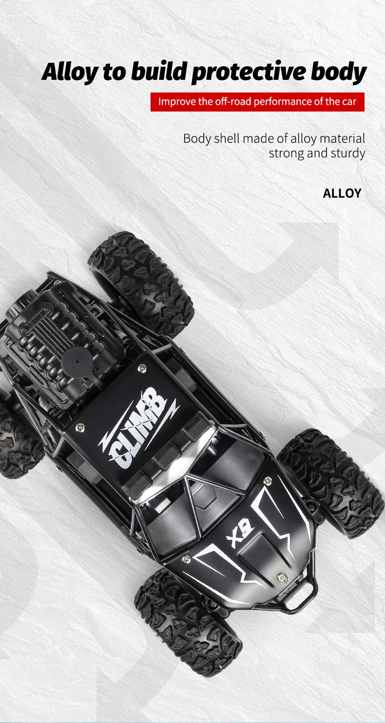 2025 NEW Remote Control Car 1:18 Off Road RC Buggy Truck with LED Lights for Kids Boy Girl Toy Gift Indoor Outdoor Racing Drifts
