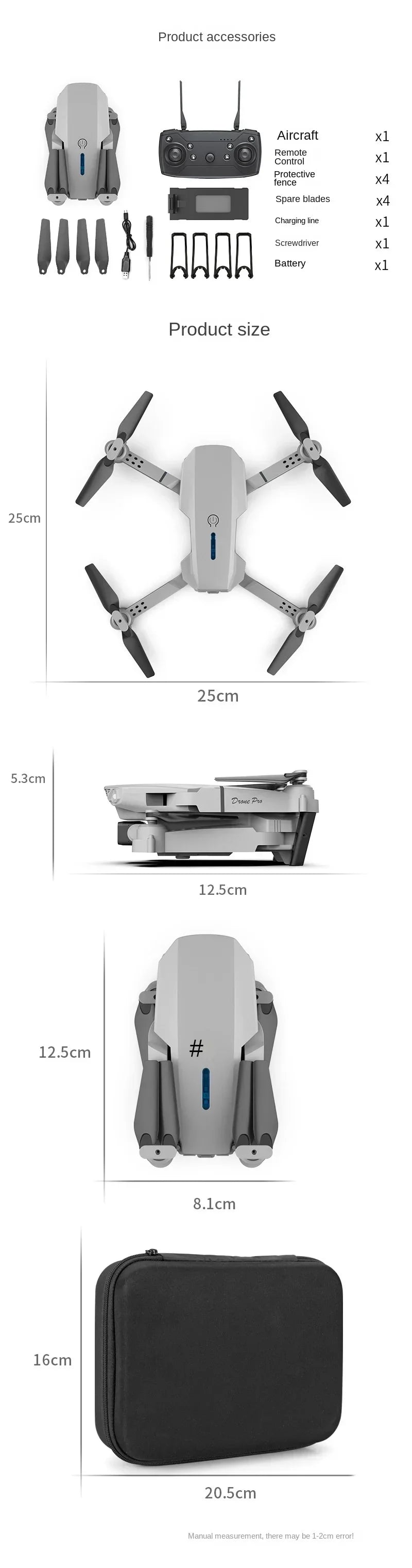 Drone E88 Pro Drone Aerial Photography High Definition 4k Dual Camera Quad Axis Remote Control Aircraft Children's Toys