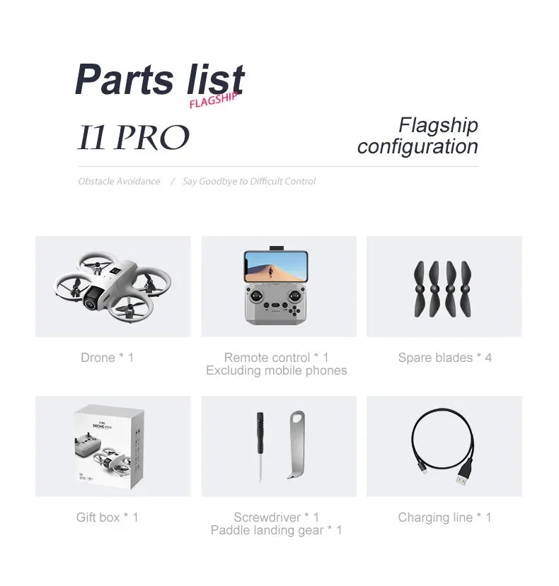 I1PRO Rc Drone 4K Aerial Photography Machine Dual Camera HD Quadcopter Five-side Obstacle Avoidance Foldable Drone RC Drone