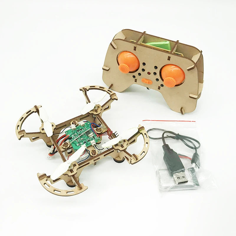 Wooden Drone DIY Kit – Remote Control Toy