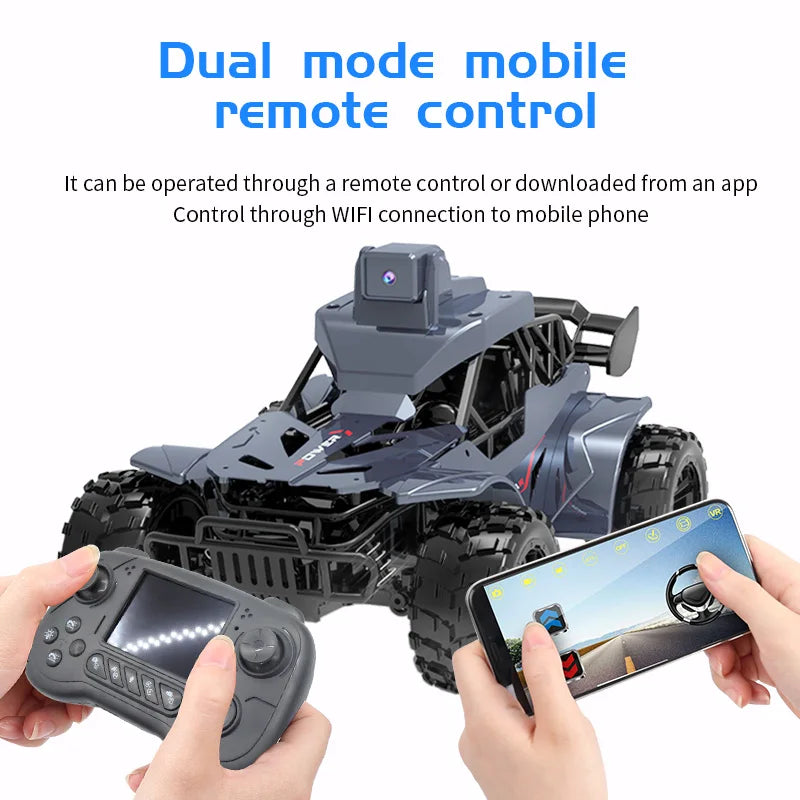 Rc Car with Camera Lcd Remote Fpv Real Time Transmission High Speed 2.4g Remote Control Car Voice Chat Toys For Kids Adults