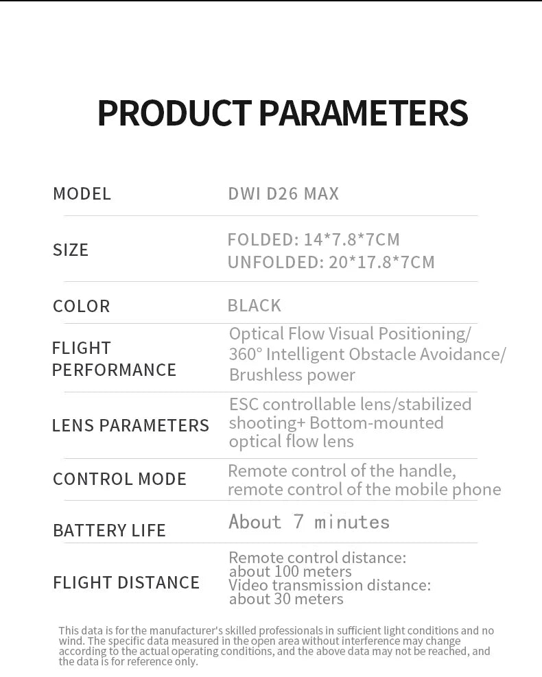 DWI D26 RC Drone – 3 Cameras & Obstacle Avoidance