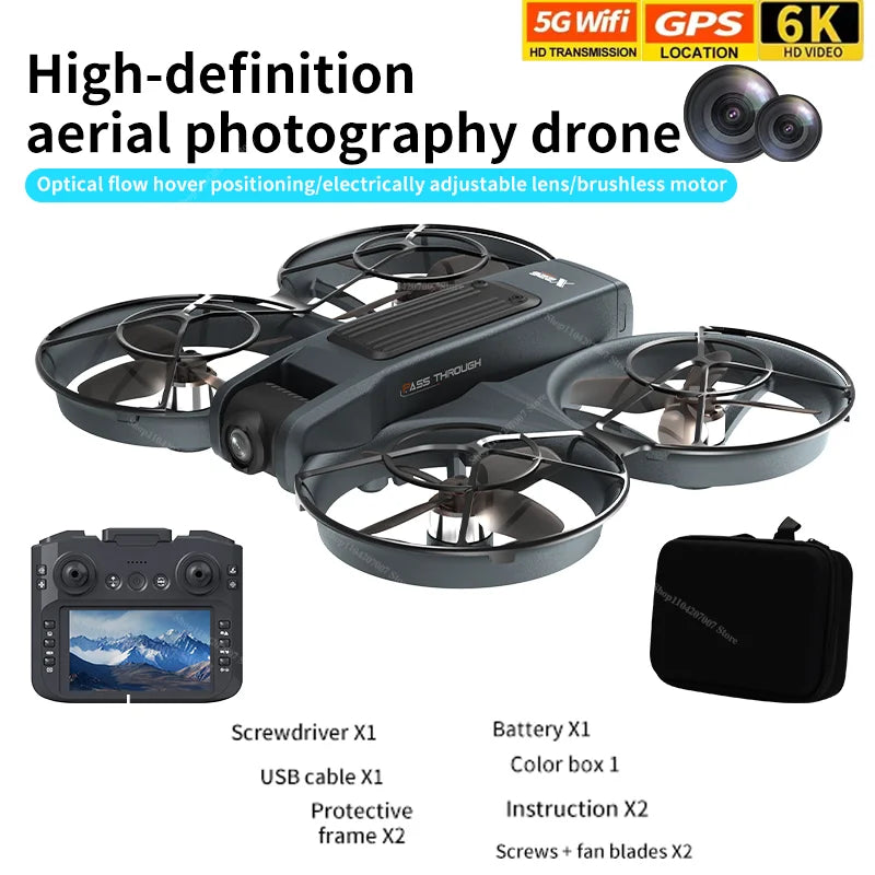 NEW X226 Drone VR Remote Control Brushless Dual Image Transmission HD Aerial Optical Flow Hover Obastacle Avoidance UAV Boys Toy