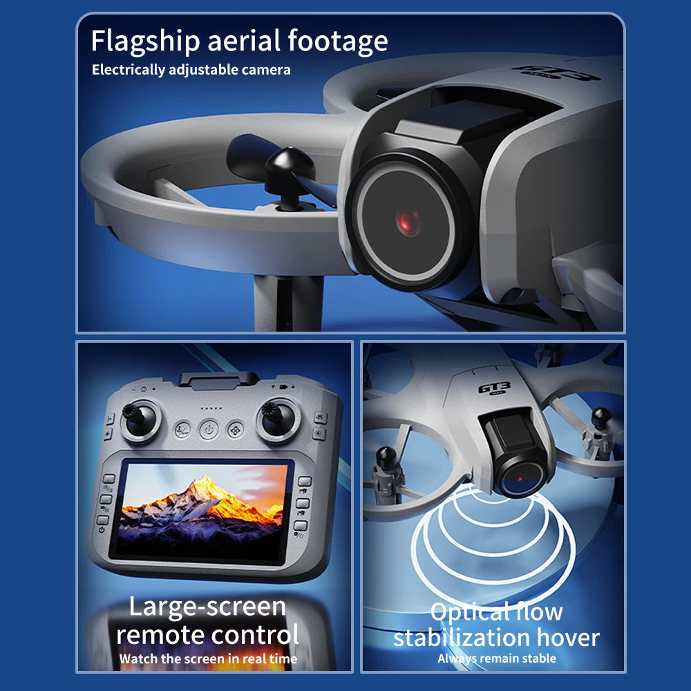 NEW Drones GT3 GPS 8K Professional HD 180° Dual Cameras 5G WIFI Brushless Motors Obstacle Avoidance FPV Foldable Quadcopter Toys