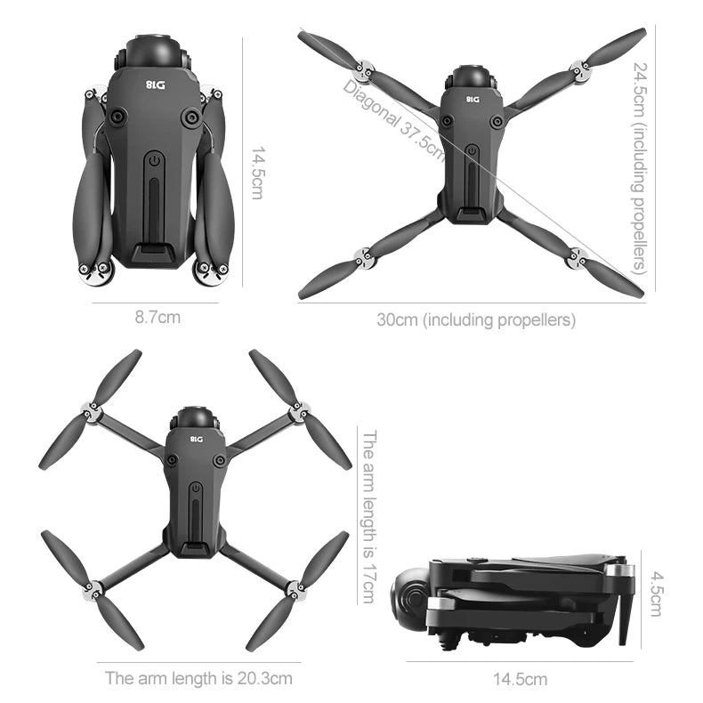 2025 New D18 Drone 8K Aerial HD Dual Camera Photography Intelligent Obstacle Avoidance Brushless Power Foldable Quadcopter Toys