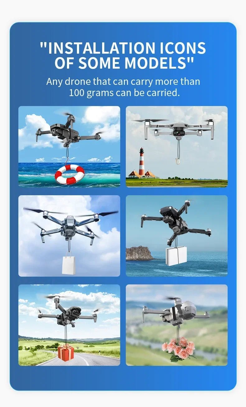 NEW Drone Airdrop System for DJI Mini 4K/Mini 4 Pro/Air 3/Mini 3 Pro/Mavic 3/Mavic Pro Aerial Thrower Fishing Rescue Send Gift