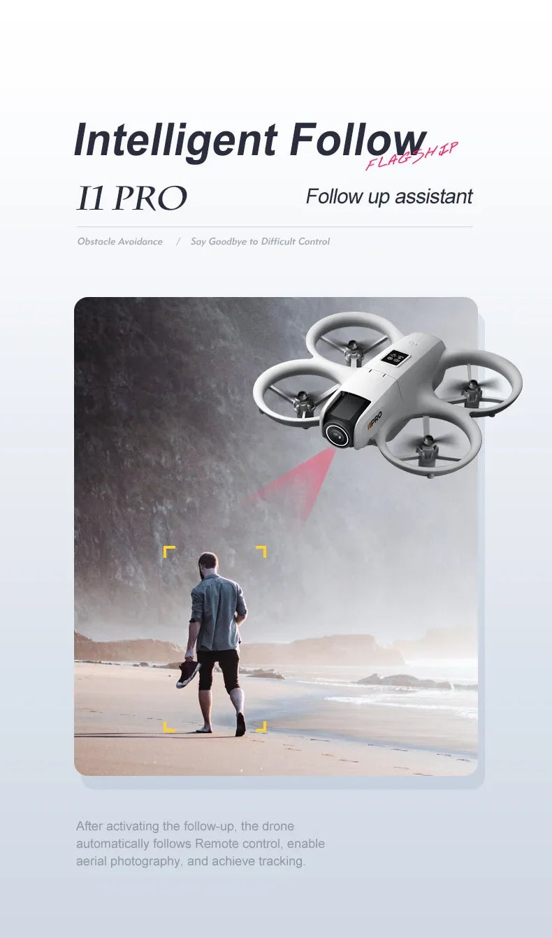 I1PRO Rc Drone 4K Aerial Photography Machine Dual Camera HD Quadcopter Five-side Obstacle Avoidance Foldable Drone RC Drone