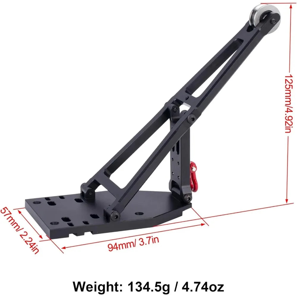 1/10 Scale Aluminum Truck Crane Arm Kit, Tow Build Updates for Axial Capra 1.9 UTB Trail Buggy RC Crawler, Black Upgrade Parts