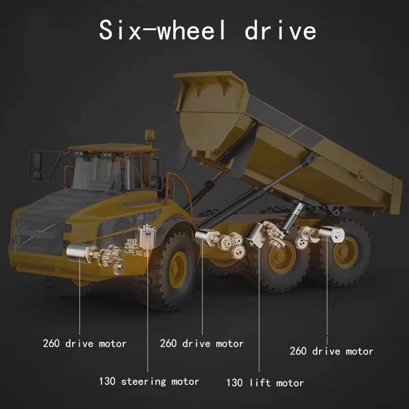 Double E E591 RC Articulated Dump Truck 6WD Remote Controlled Car Rc Dumpper Car Loading Tractor Toys Vehicle Gifts For Children