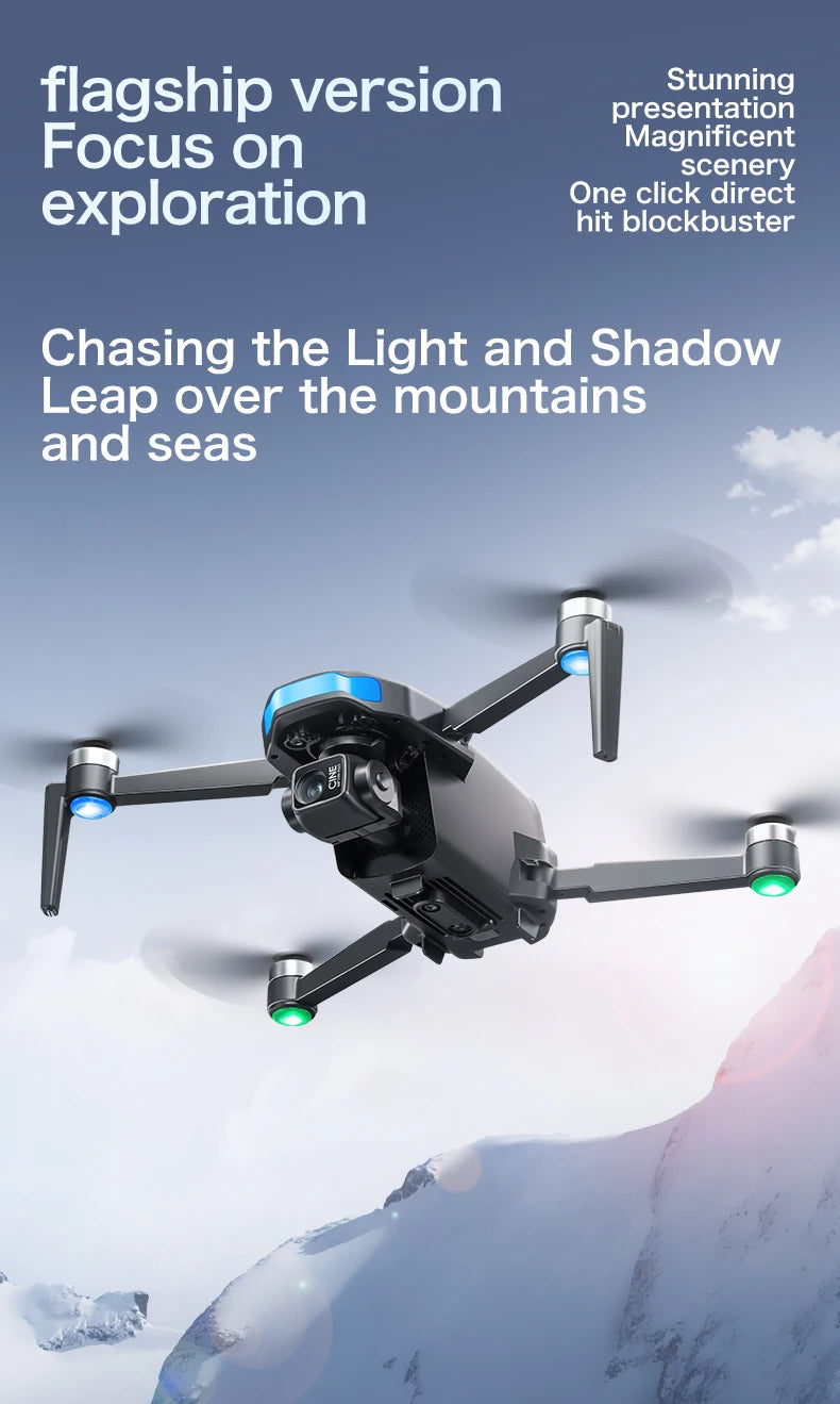 Drone Professional 3-axis Gimbal Stabilizer Camera with 5G WiFi GPS And 8K RC Equipped Screen Shared Multiple Displays on MP