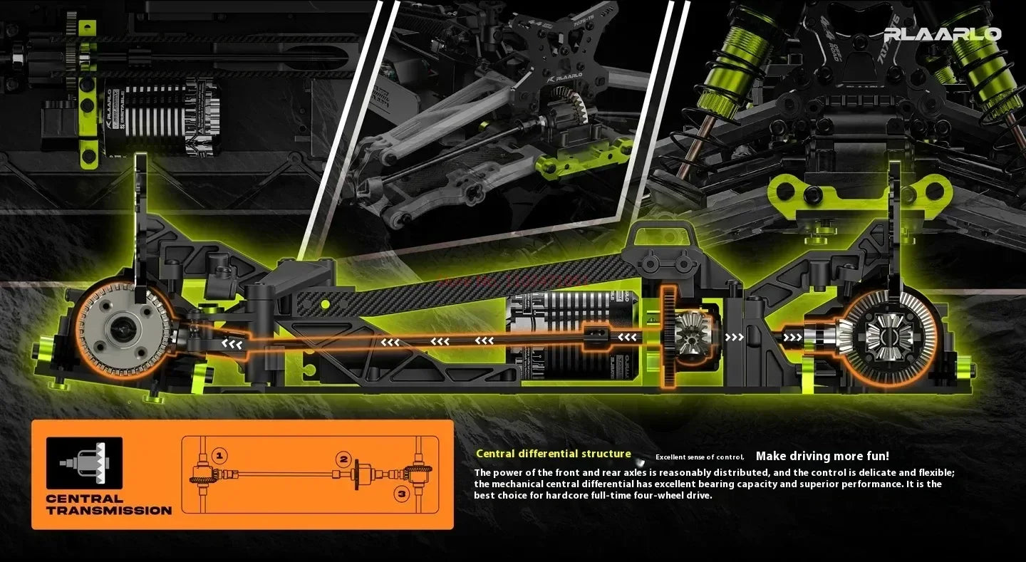 Ralaro All-around Terminator RC Remote-controlled Car with Four-wheel Drive for Racing