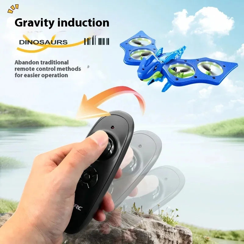 4DRC V48 Quadrotor Drone with Gravity Obstacle Avoidance Dinosaur Design Remote Control Foam Simulation Educational Toy for Kids