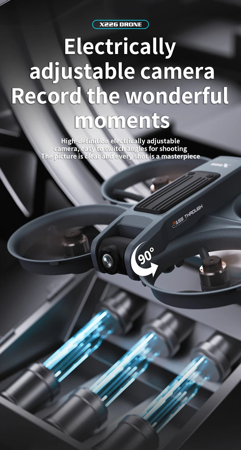NEW X226 Drone VR Remote Control Brushless Dual Image Transmission HD Aerial Optical Flow Hover Obastacle Avoidance UAV Boys Toy