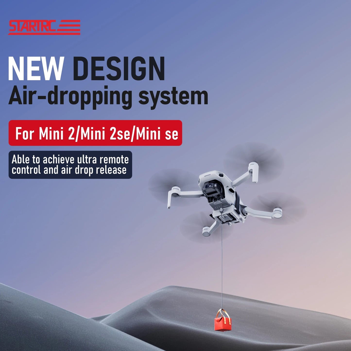 Drone Airdrop System for DJI Mini 2/SE/2SE Air-dropping Dropper Fishing Bait Wedding Ring Gift Proposal Rescue Delivery Thrower