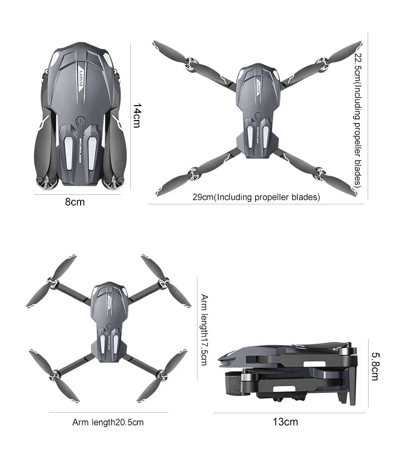 VIVO D11 Drone 8K Aerial HD Gradient Flowing Light Dual-Camera Omnidirectional Obstacle Avoidance Brushless Motor GPS UAV