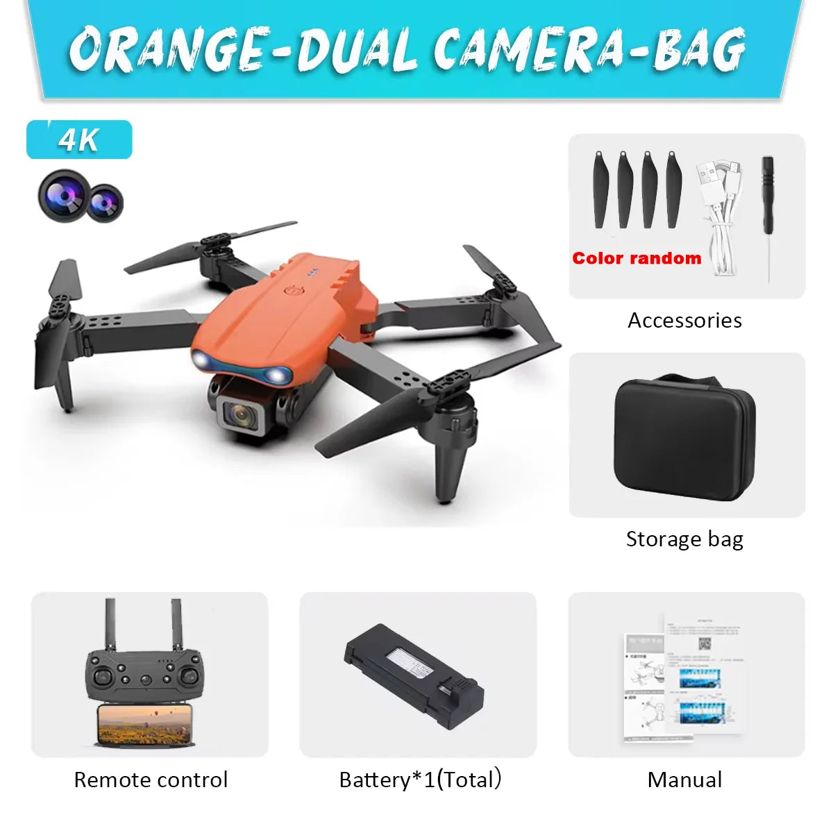 E99Pro Drone HD Professional 4k drone Dual Camera WIFI fpv Aircraft Quadcopte Obstacle Avoidance Aerial Photography Drone