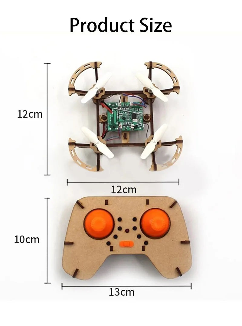 Wooden Drone  DIY kit Wooden assembled  Remote control toy fixed kit Remote Controlled Toys diy kit Training quadcopters