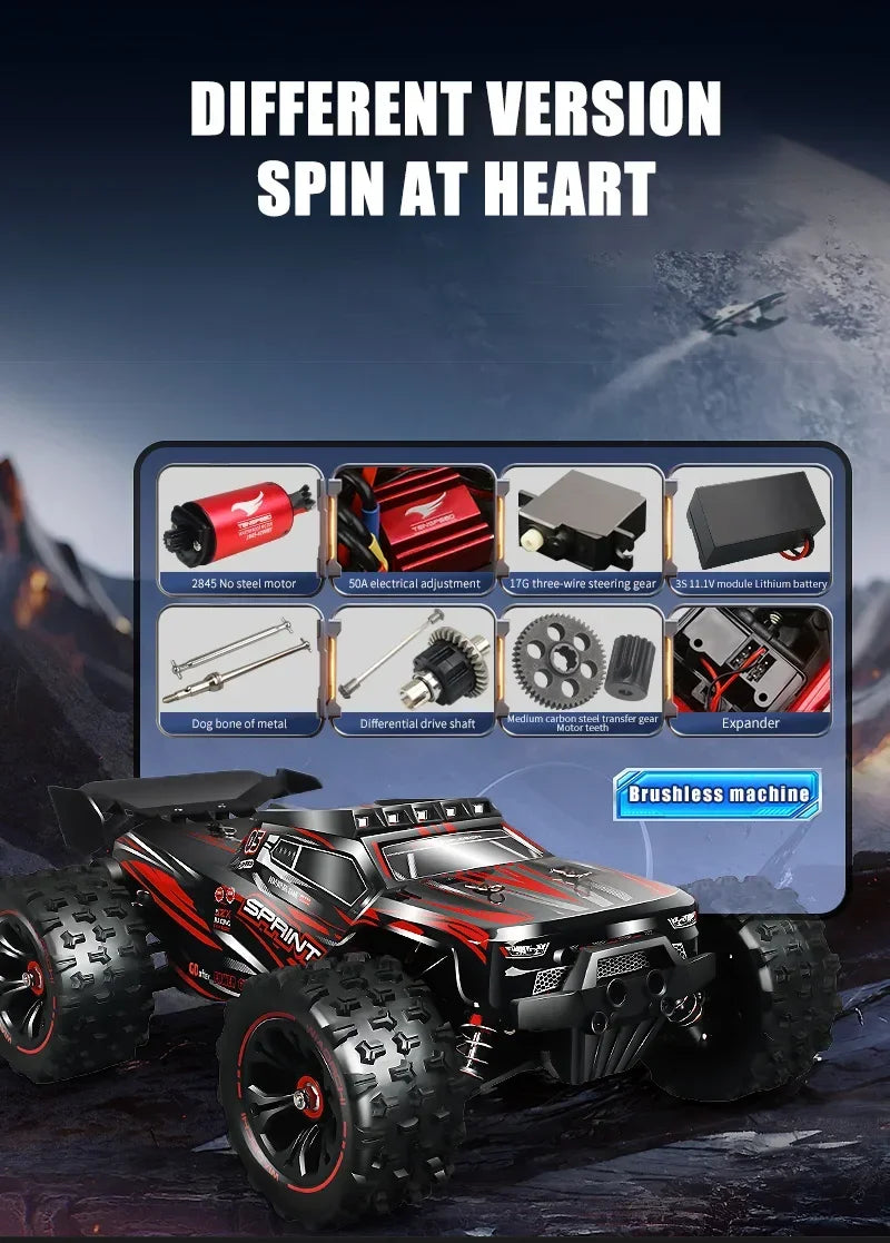 RC Car 1/14 4WD 2.4G Remote Control Car 550 Carbon Brush Strong Motor Drift Off-Road Desert Racing Car Remote Truck Toys