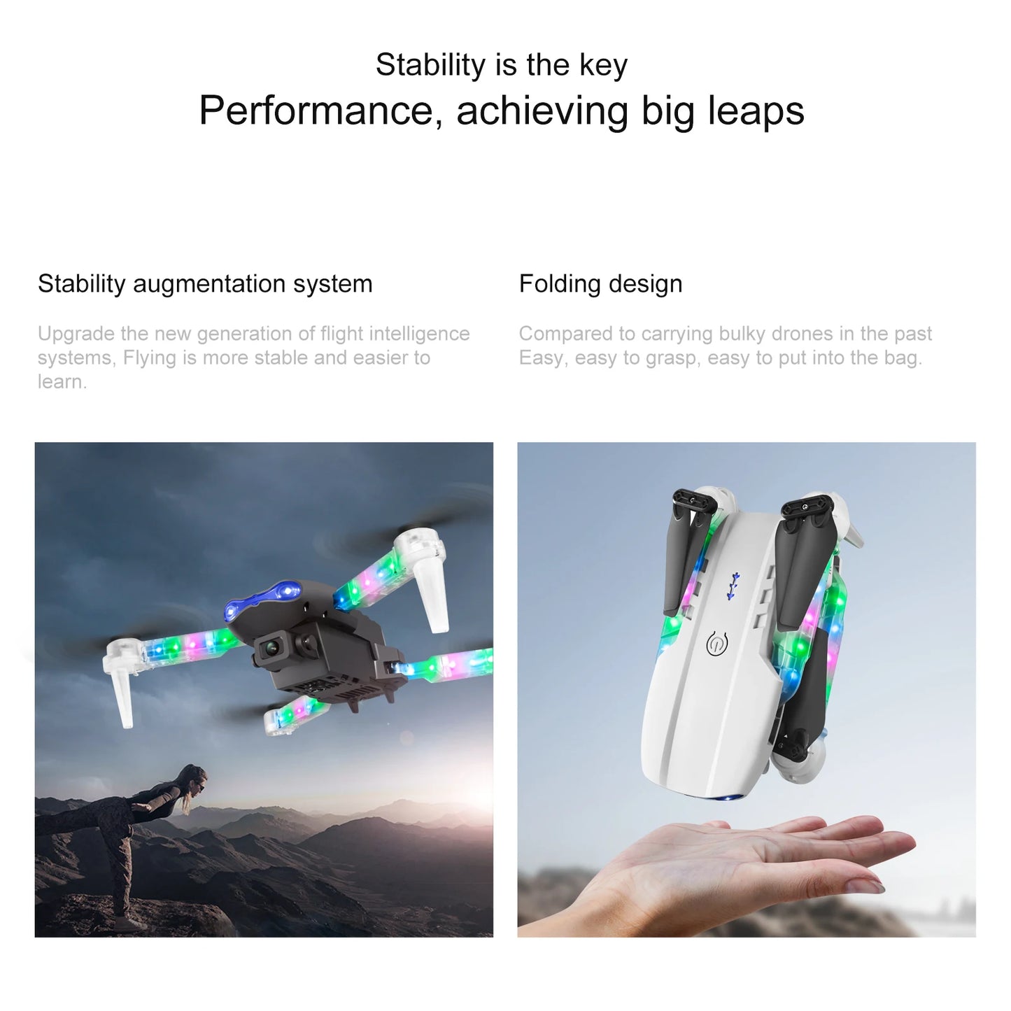 E88 Drone with HD Camera | Quadcopter, Long Battery Life, Altitude Hold, Portable Lightweight Remote Control Aircraft for Kids