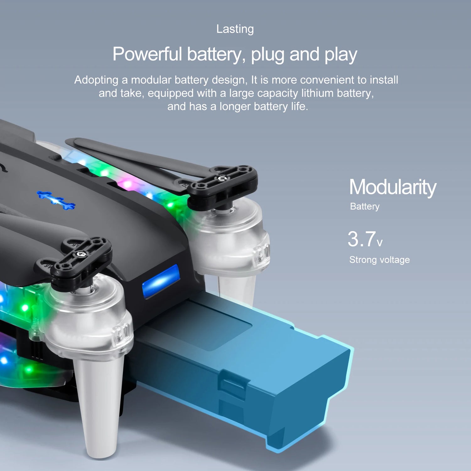 Dron profesional de control remoto, cuadricóptero E88D E99D con luz colorida, 4K, cámara HD gran angular de 1080P, WIFI, FPV, al