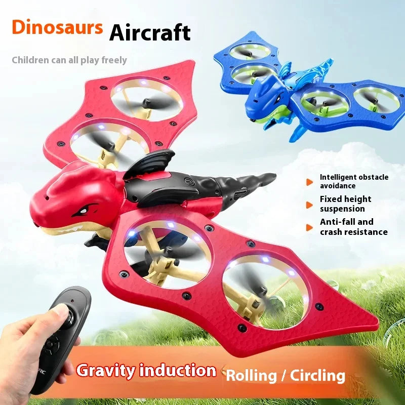 4DRC V48 Quadrotor Drone with Gravity Obstacle Avoidance Dinosaur Design Remote Control Foam Simulation Educational Toy for Kids