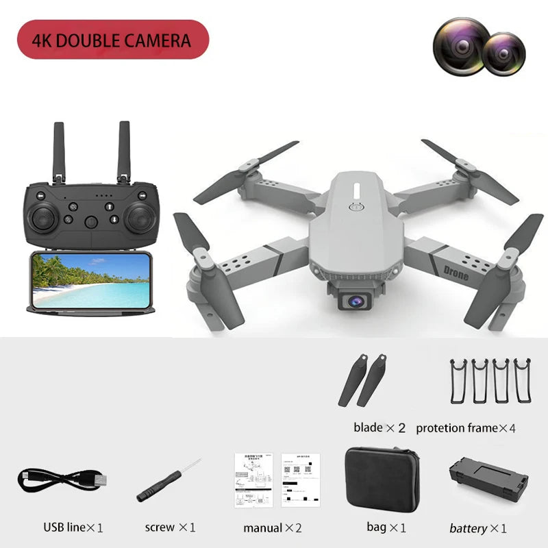 E88 Drone Toy – Dual Camera & One-Key Takeoff
