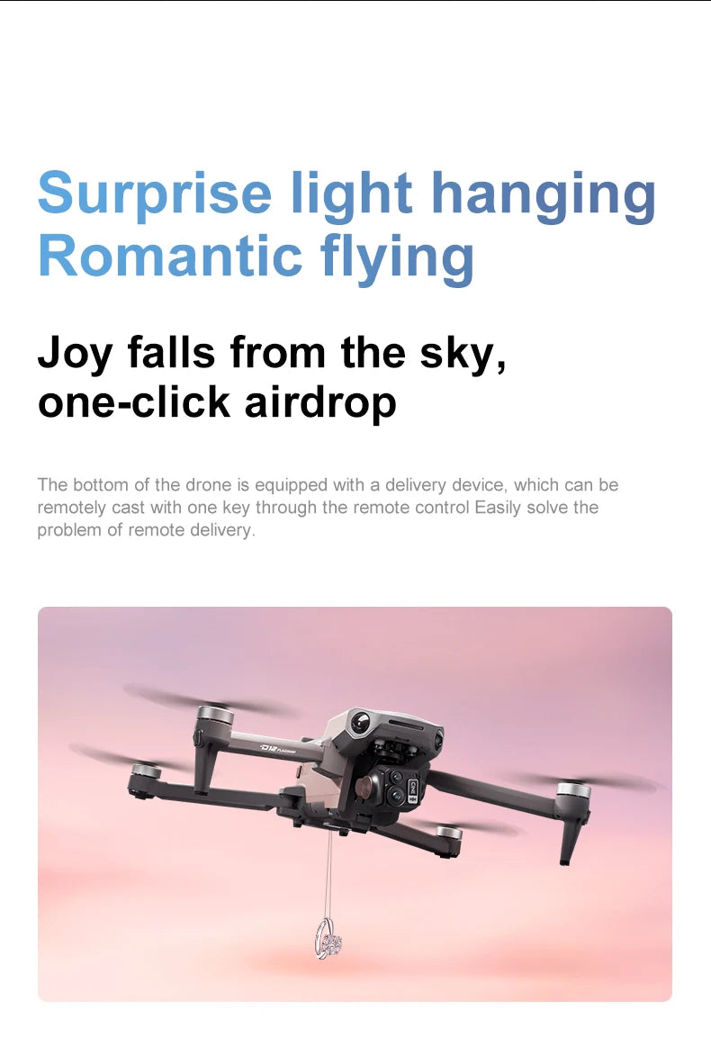 ZLL D12 Drone With 8K HD Camera Screen Remote GPS 360° Obstacle Avoidance 5G Wifi FPV Brushless Motor RC Dron Load capacity 500g