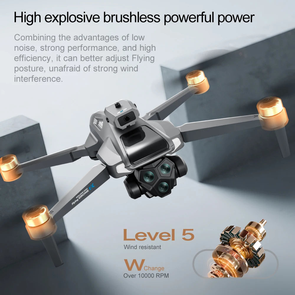 2025 New Drone with 4K Dual Camera Professional Video Drone Quadcopter 360 Intelligent Obstacle Avoidance for Gift Drone