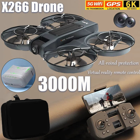 NEW X226 Drone VR Remote Control Brushless Dual Image Transmission HD Aerial Optical Flow Hover Obastacle Avoidance UAV Boys Toy