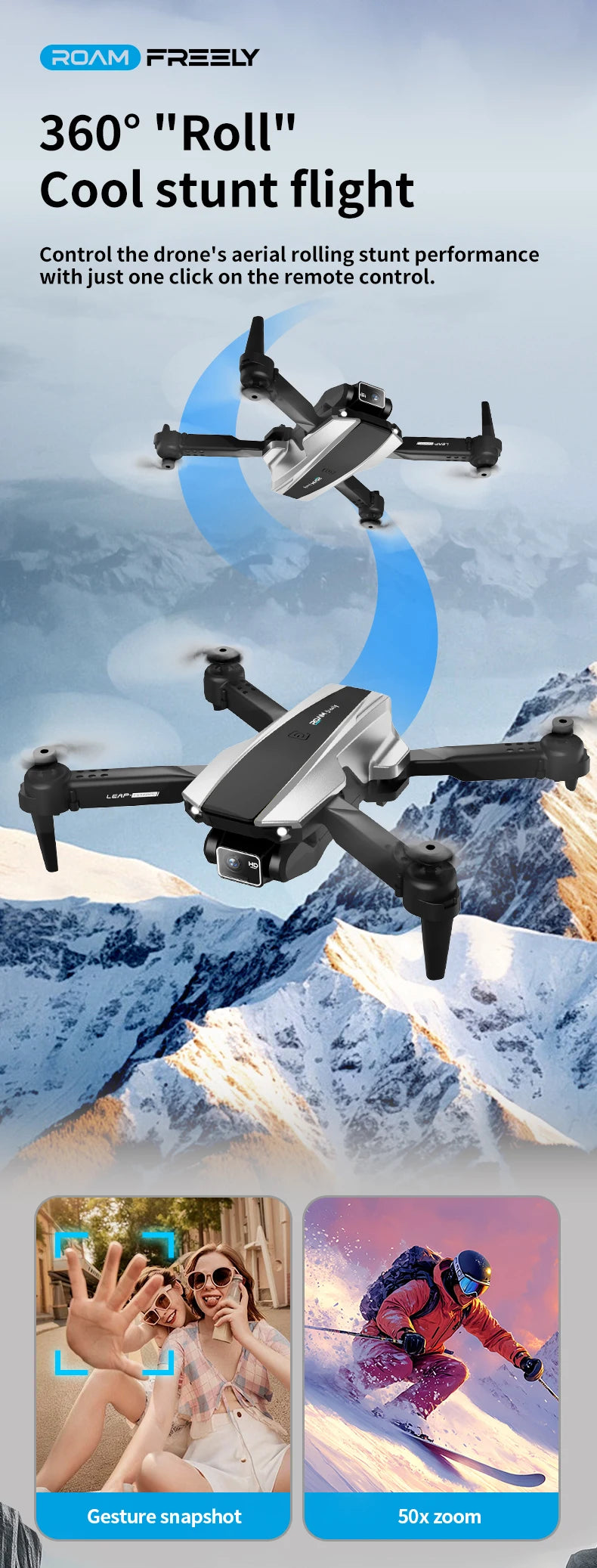 H30 Drone: Optical Flow Enabled, Foldable Quadcopter, Dual-lens Aerial Photography Remote Control Aircraft Toy
