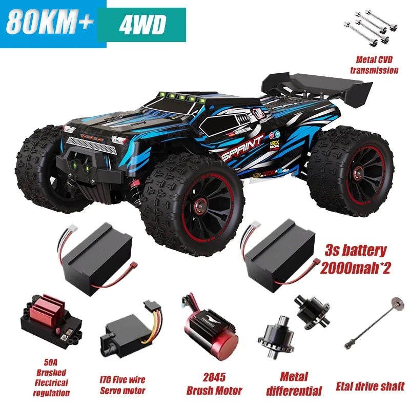 RC Car 1/14 4WD 2.4G Remote Control Car 550 Carbon Brush Strong Motor Drift Off-Road Desert Racing Car Remote Truck Toys