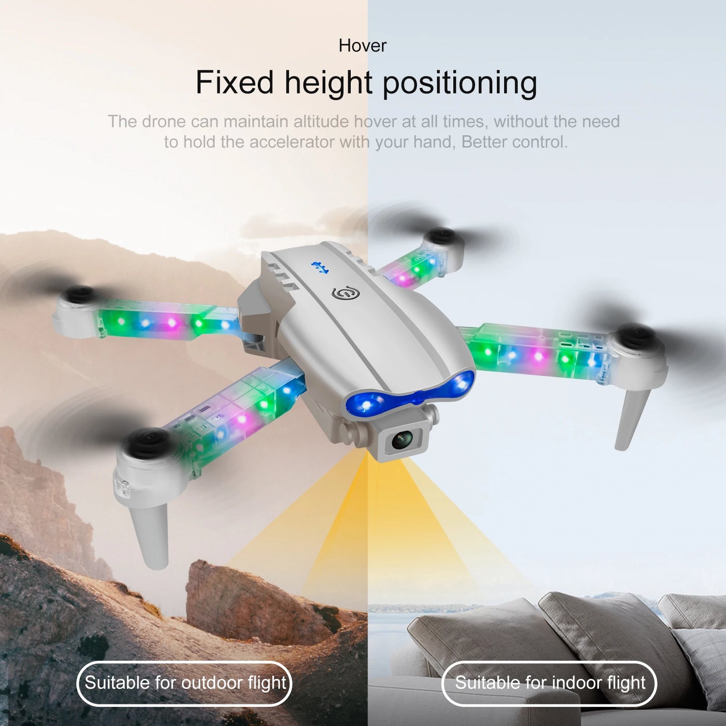 E88 Drone with HD Camera | Quadcopter, Long Battery Life, Altitude Hold, Portable Lightweight Remote Control Aircraft for Kids