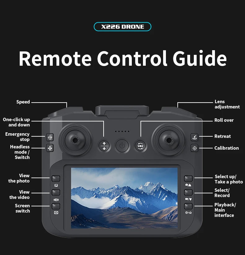 NEW X226 Drone VR Remote Control Brushless Dual Image Transmission HD Aerial Optical Flow Hover Obastacle Avoidance UAV Boys Toy