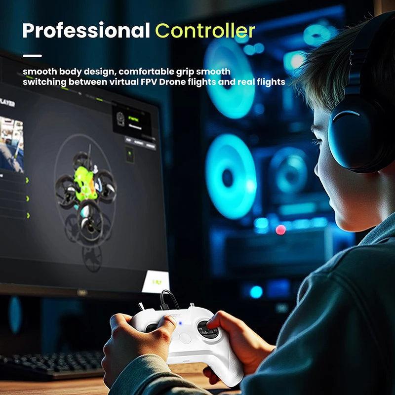 Drone Training Simulator Remote Control Handle FPV Drone 8CH Flight Simulator Controller Mode 1/2 DJI DRL Liftoff Accessories