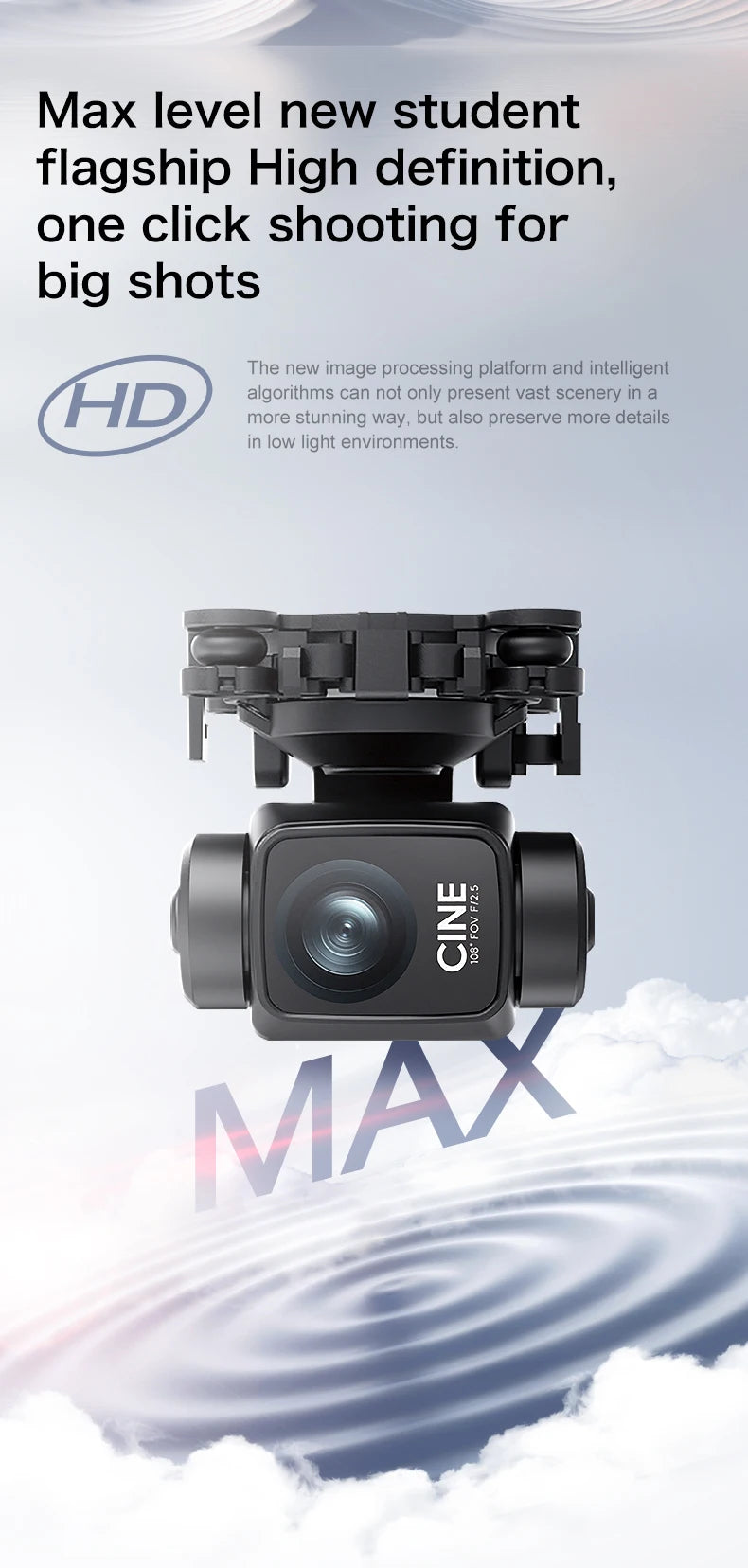 Drone Professional 3-axis Gimbal Stabilizer Camera with 5G WiFi GPS And 8K RC Equipped Screen Shared Multiple Displays on MP